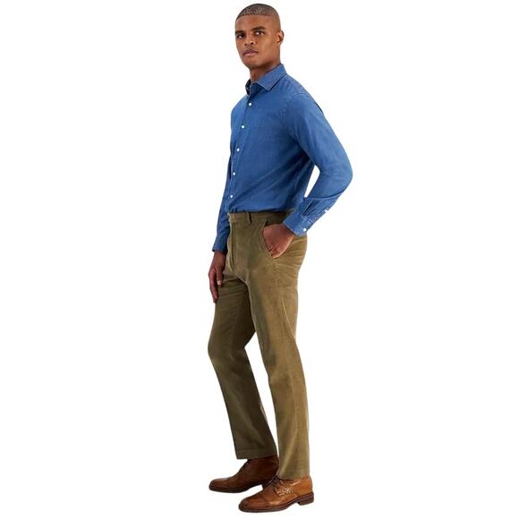 Tommy Hilfiger Men's Taupe Solid Corduroy Cotton Modern-Fit Pants Size 44x30 - Picture 5 of 5